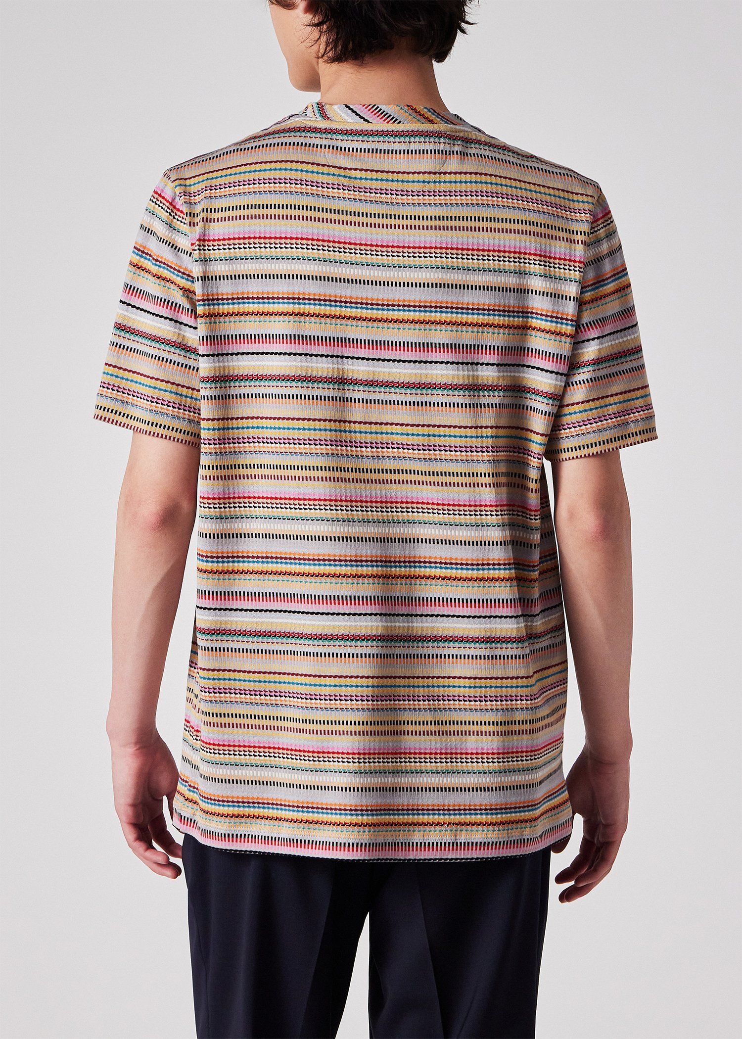 "Signature Stripe" ミックスジャカード 半袖カットソー