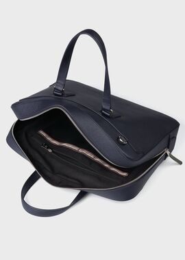 シグネチャーストライププラー ブリーフケース（ネイビー） ｜ポール