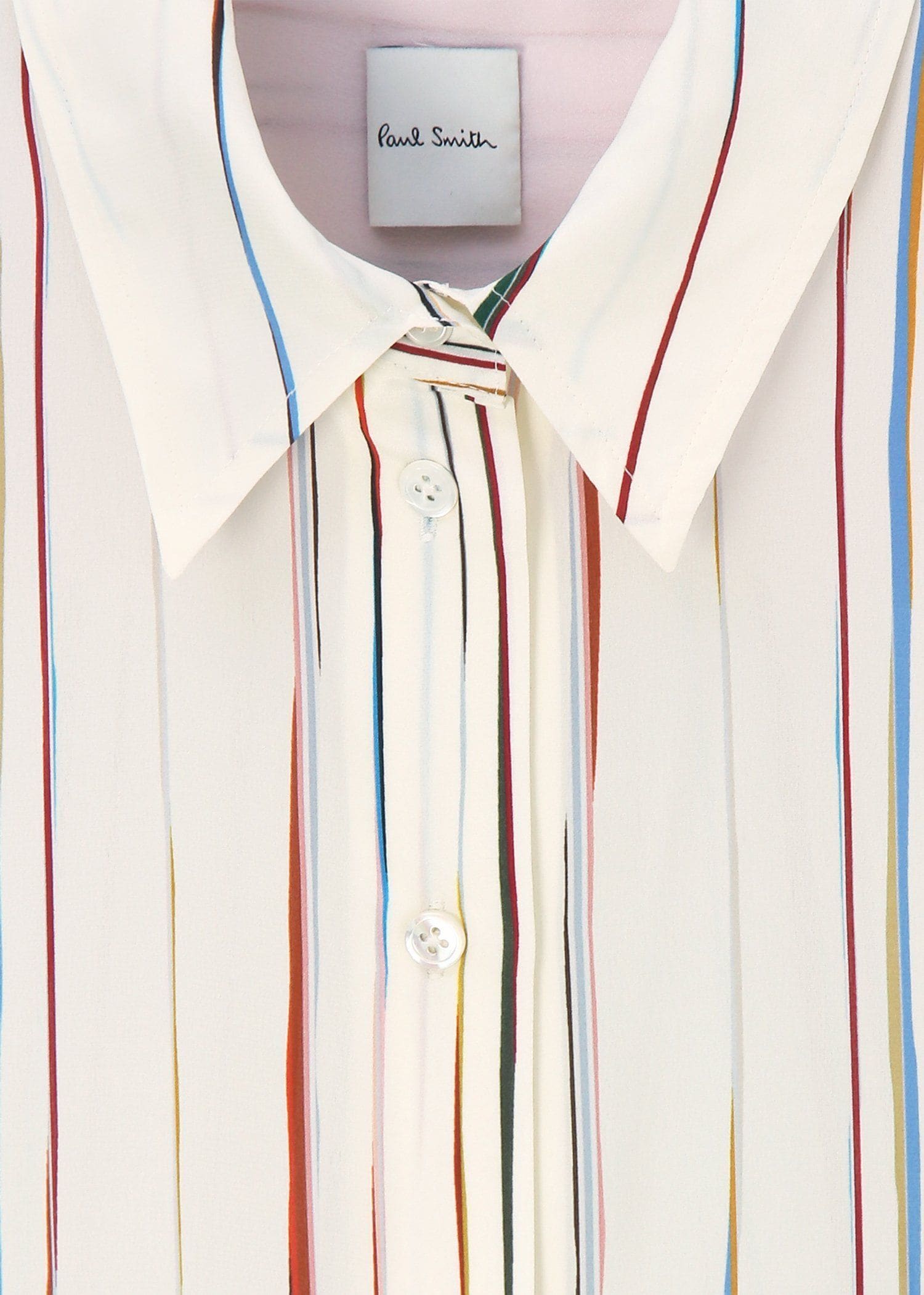 ウィメンズ "Signature Pinstripe" シルク ブラウス