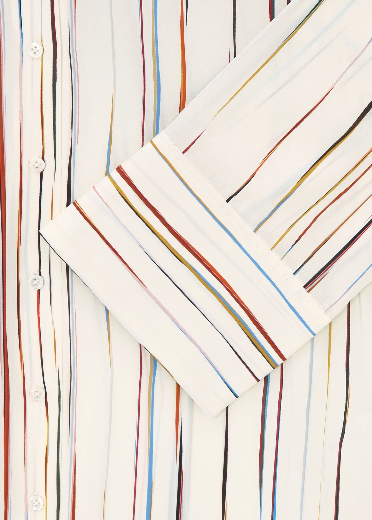 ウィメンズ "Signature Pinstripe" シルク ブラウス