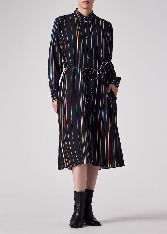Paul Smith ポールスミス【美品】シルク 柄 ライトグレー ストライプ