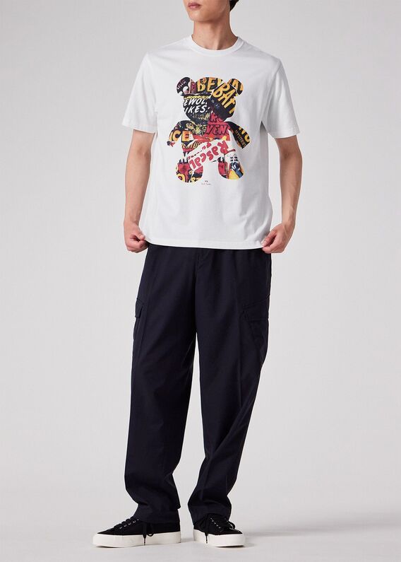 PS ポールスミス　観客　柄　シャツ Sports Stripe Zebra” ワンポイント 長袖シャツ（ライトブルー