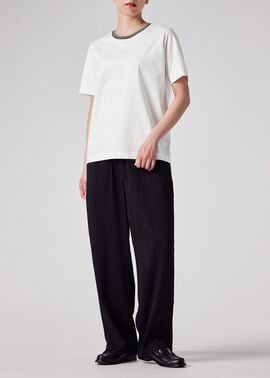 【Paul Smith】\"Signature Stripe\" ジャカード 半袖 カットソー Men's Ecru 'Signature Stripe' Knitted Cotton Short-Sleeve Shirt