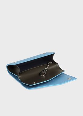 【新品】ポールスミス　キーケース　ブルーグレー【お値下げ】 Paul Smith - 【未使用】Paul Smith レザー 刺繍 4連 キーケース