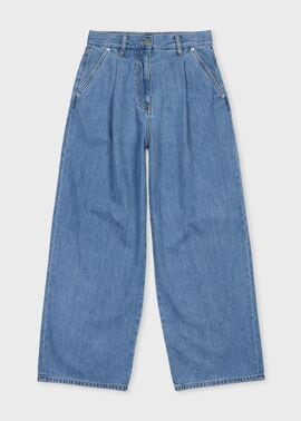 ウィメンズ インディゴ ワイド デニムパンツ