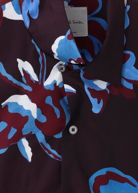 美品　ポールスミス　コーデュロイ　総柄シャツ　ダークカラー　アート柄　上品　L 美品 ポールスミス コーデュロイ 総柄シャツ ダークカラー アート柄