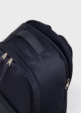 ポールスミス リュック ゴールドロゴ ナイロン×レザー ネイビー 美品 ポールスミス リュック ネイビー マルチストライプ