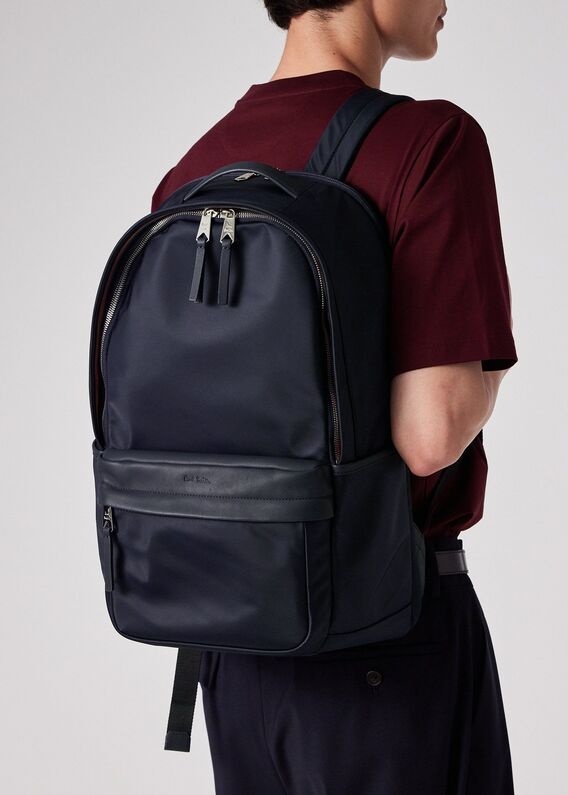 【関税込み】Paul Smith ブラック エンボス レザー バックパック Paul Smith ポールスミス ショルダーバッグ フォーンショルダー