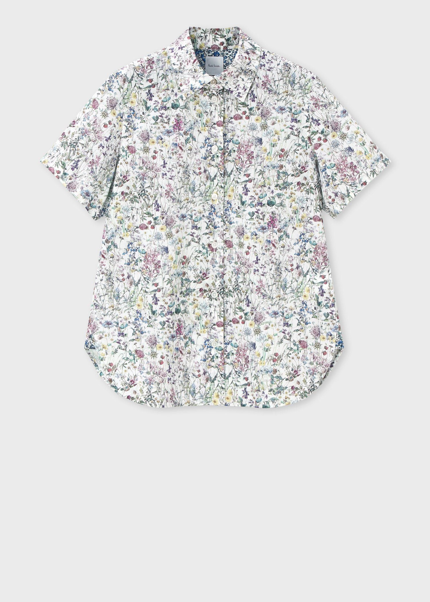 8-41 PaulSmith ポールスミス　半袖シャツ　花柄リバティ柄 リバティ フローラルプリント シャツ（ホワイト） ｜ポール・スミス