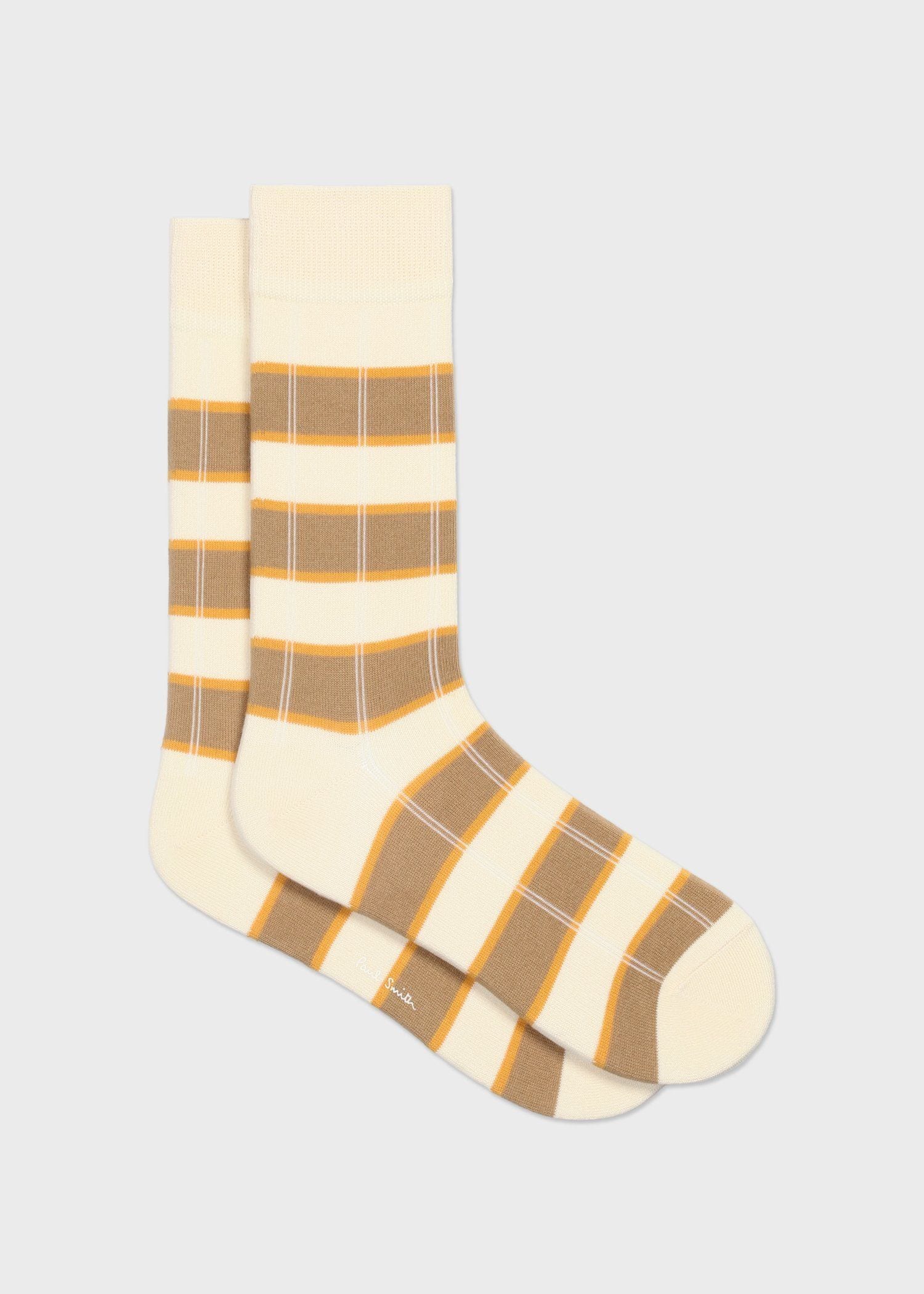 *Paul Smith* コントラストニードルボーダー ソックス コントラストニードルボーダー ソックス（ブラック） ｜ポール