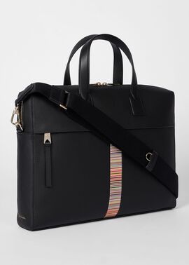 ■PaulSmith■シグネチャーストライププラー ブリーフケース シグネチャーストライププラー ブリーフケース（ネイビー