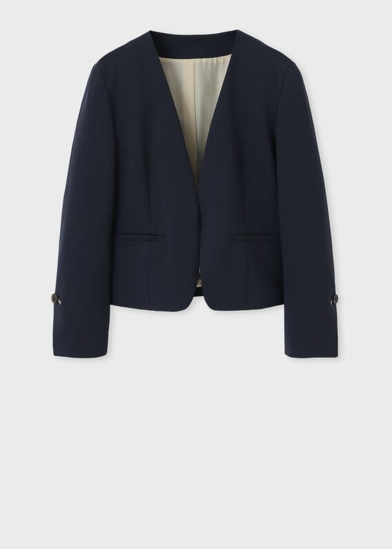 Paul Smith ポールスミス ノーカラージャケット 日本製 ウール M Paul Smith - 【PAULSMITH】ノーカラー ウールレーヨン