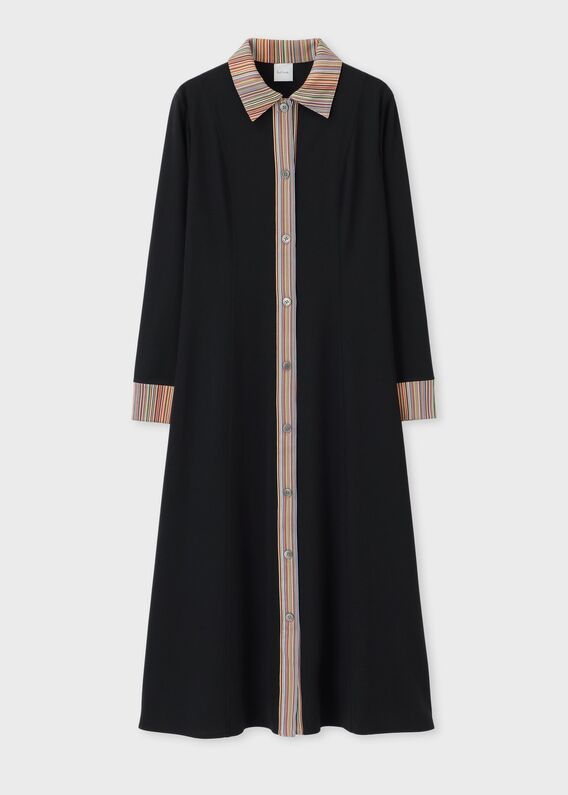 ポールスミスPaul Smith 袖マルチカラーVネックワンピース 黒