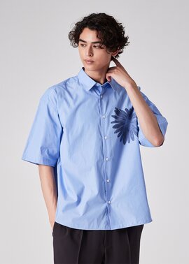 専用　限定品 ポールスミスコレクション 30years 総柄 半袖シャツ ポールスミス Paul Smith 総柄 半袖 シャツ L ホワイト ブルー