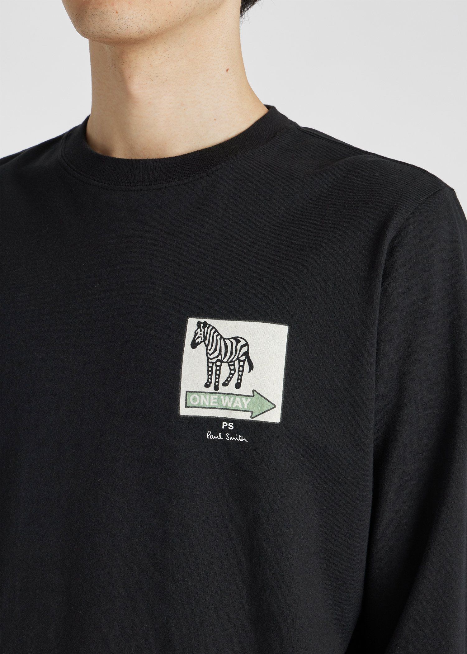 "Zebra ONEWAY" プリント長袖Tシャツ