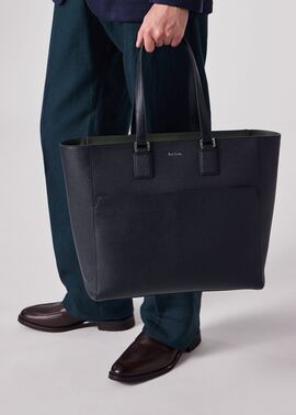 Paul Smith シグネチャージップストライプ トートバッグ ブラック Paul Smith トートバッグ シグネチャーストライププラー トート