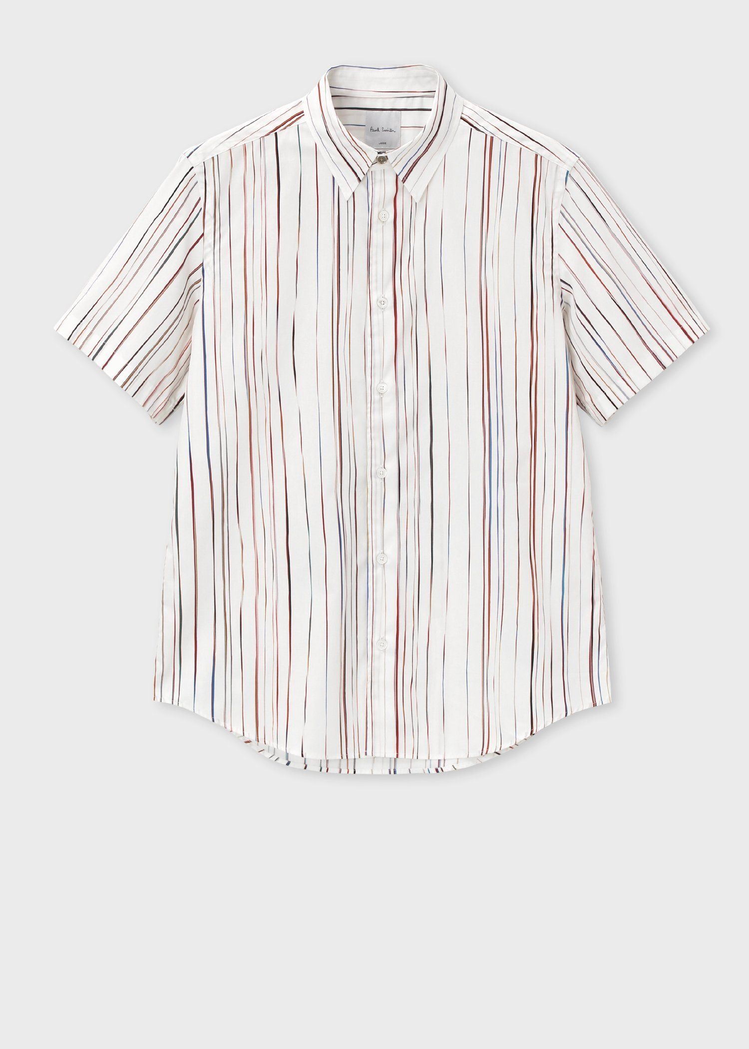 "Signature Pinstripe" 半袖シャツ