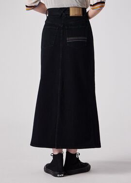 極美品✨ポールスミス フレアロングスカート 3XL ヴィンテージボタンデザイン ウィメンズ ブラック デニム ロング スカート ｜ポール・スミス