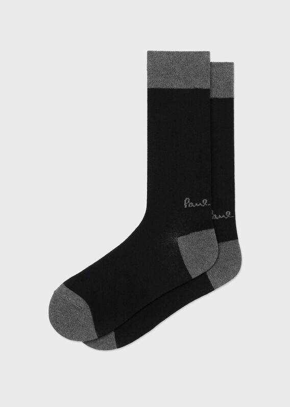 *Paul Smith* コントラストニードルボーダー ソックス コントラストニードルボーダー ソックス（ブラック） ｜ポール