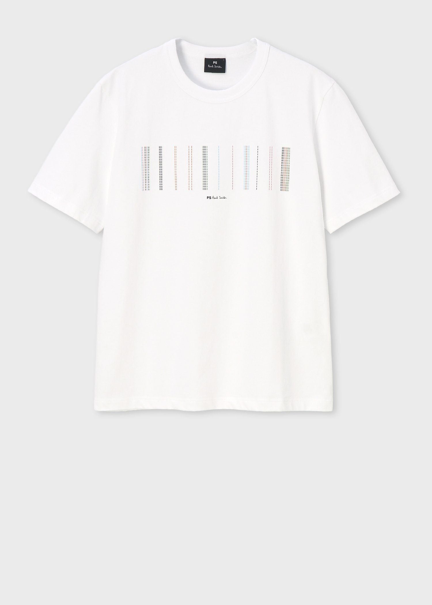 【関税込み】Paul Smith ホワイト ストライプ Tシャツ カラーステッチストライプ 半袖Tシャツ（ブラック） ｜ポール