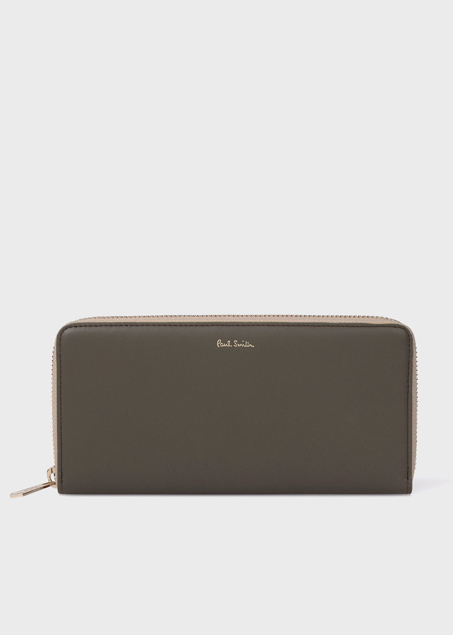 I05215 新品 Paul Smith ラウンド レザー財布 ダークグリーン Paul Smith 未使用 ポールスミス ラウンドファスナー 長財布