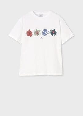 ウィメンズ マルチ フローラル プリント 半袖Tシャツ（ホワイト