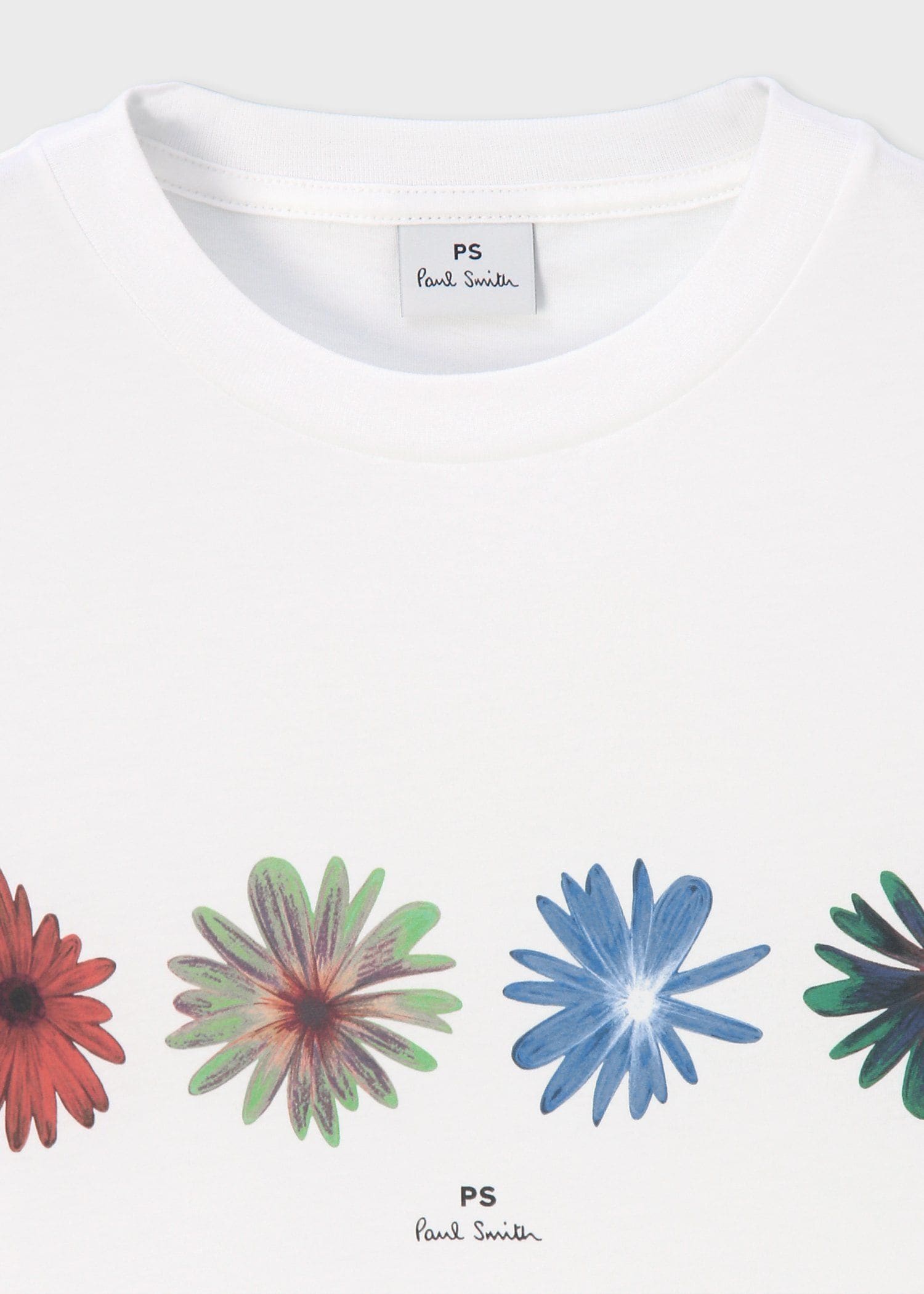 【Paul Smith】Tシャツ 半袖 Airbrush Flowerプリント コットン ウィメンズ マルチ フローラル プリント 半袖Tシャツ（ホワイト