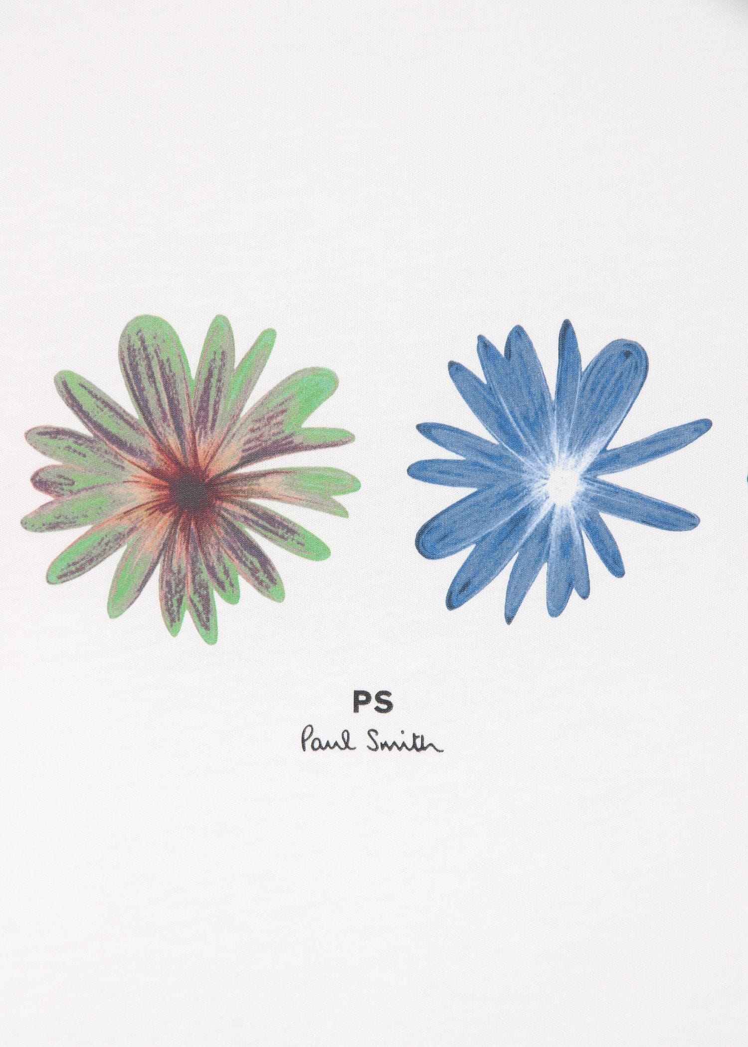 【Paul Smith】Tシャツ 半袖 Airbrush Flowerプリント コットン ウィメンズ マルチ フローラル プリント 半袖Tシャツ（ホワイト