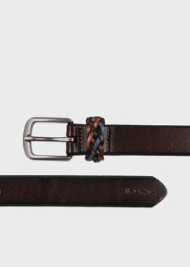 Paul Smith ポールスミス マルチカラー レザーベルト レディース マルチカラーメッシュ レザーベルト（ダークブラウン） ｜ポール