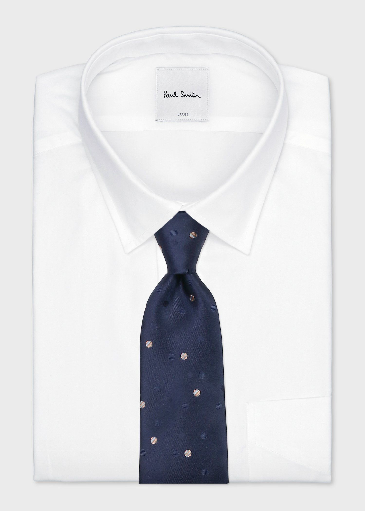 Paul Smith モダン テキスタイル タイ ネイビー ネクタイ チェックオンドット タイ（ネイビー） ｜ポール・スミス