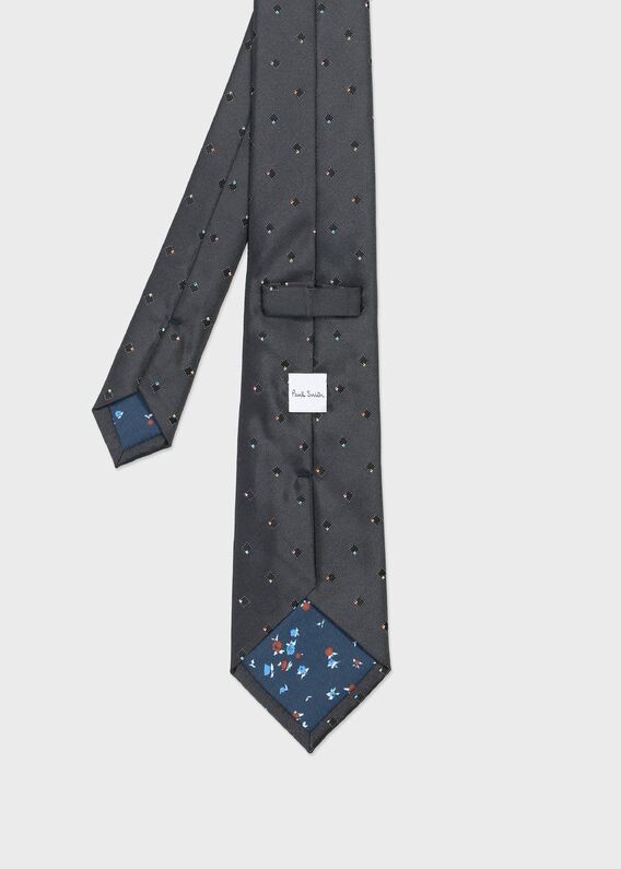 美品 ポールスミス ネクタイ ソリッドタイ 無地 裏地花柄 ハイブランド 銀 ポール・スミス(Paul Smith) 新作 ネクタイ | 通販・人気