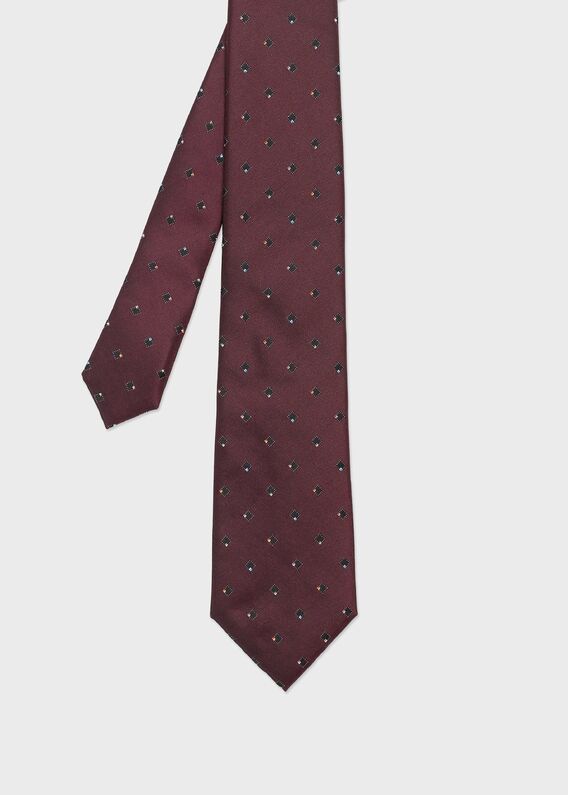 Paul Smith ポールスミス　バーガンディ ネクタイ　シルク100 ポールスミス Paul Smith ネクタイ メンズ シルク ブランド