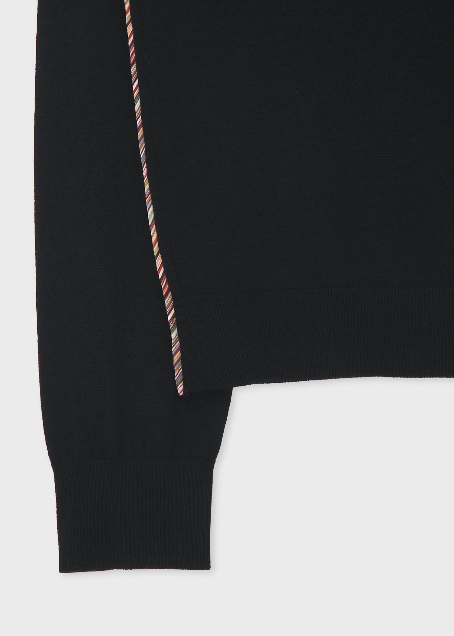 PS Paul Smith　ドライバーズニット　ストライプ　ブラック　L ウィメンズ ドレープウール ストライプ タートルネック ニット