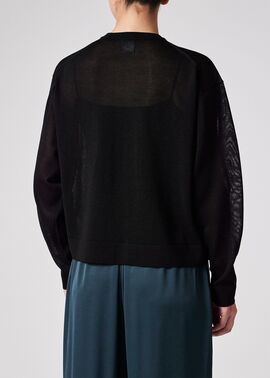 【美デザイン】Paul Smith ウールコート Lサイズ相当 ヘリンボーン PaulSmith(ポールスミス) Pコート サイズ40 L レディース - 黒