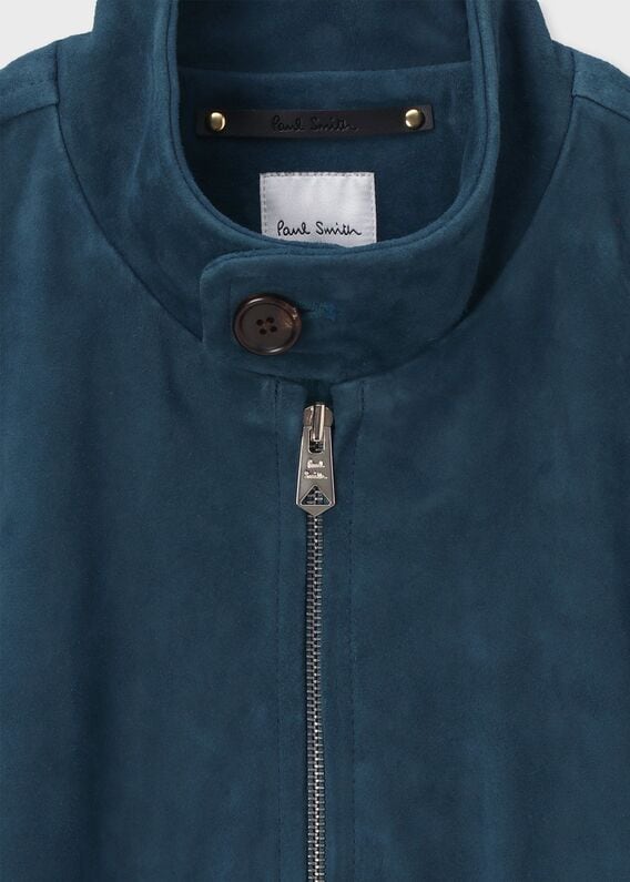 激レア　PaulSmith ウールメルトンライダースジャケット　青　チェック 激レア PaulSmith ウールメルトンライダースジャケット 青 チェック