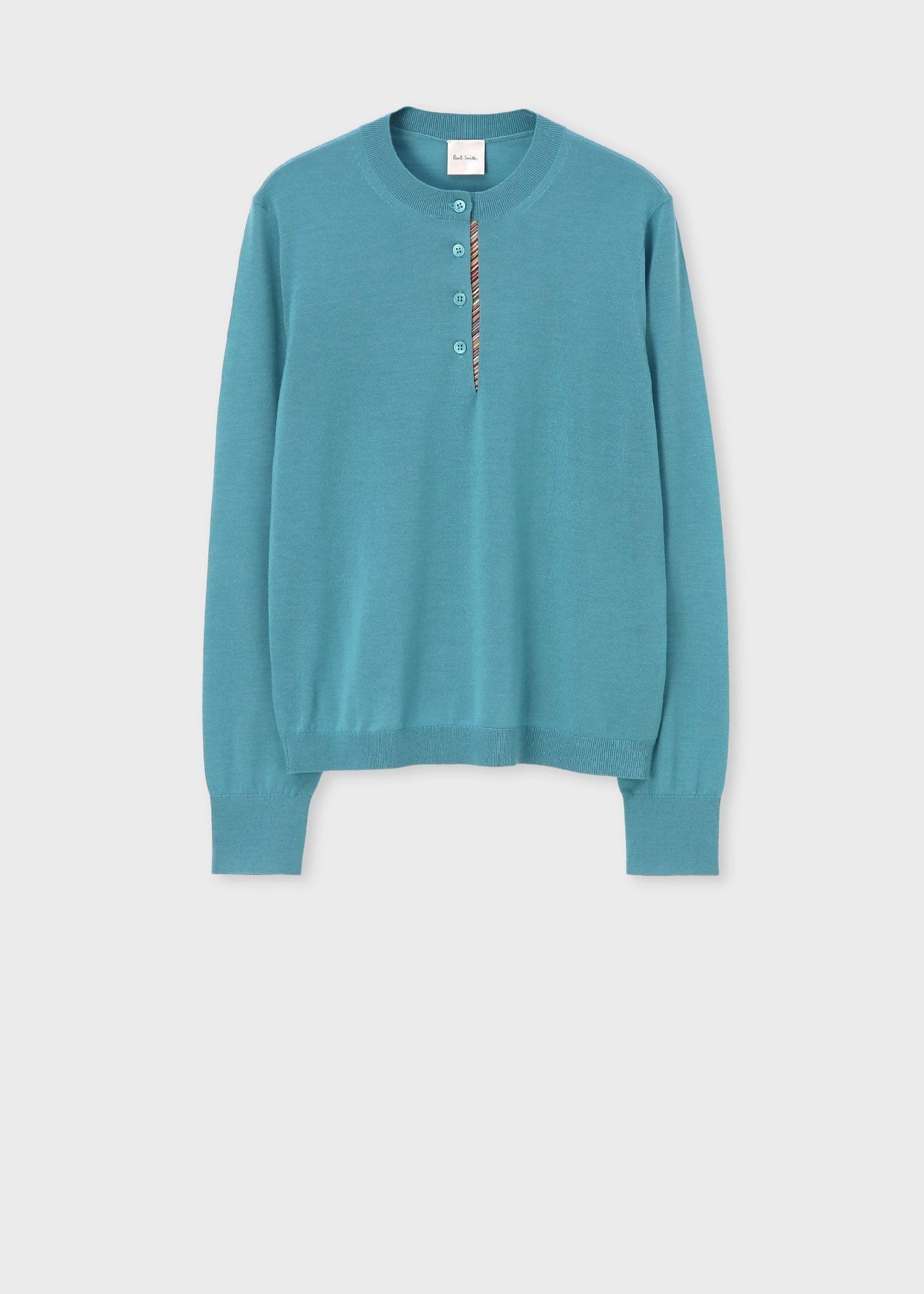 トップス United Arrows & Sons COLD SMITH Knit ウィメンズ ドレープウール ストライプ ヘンリーネック ニット