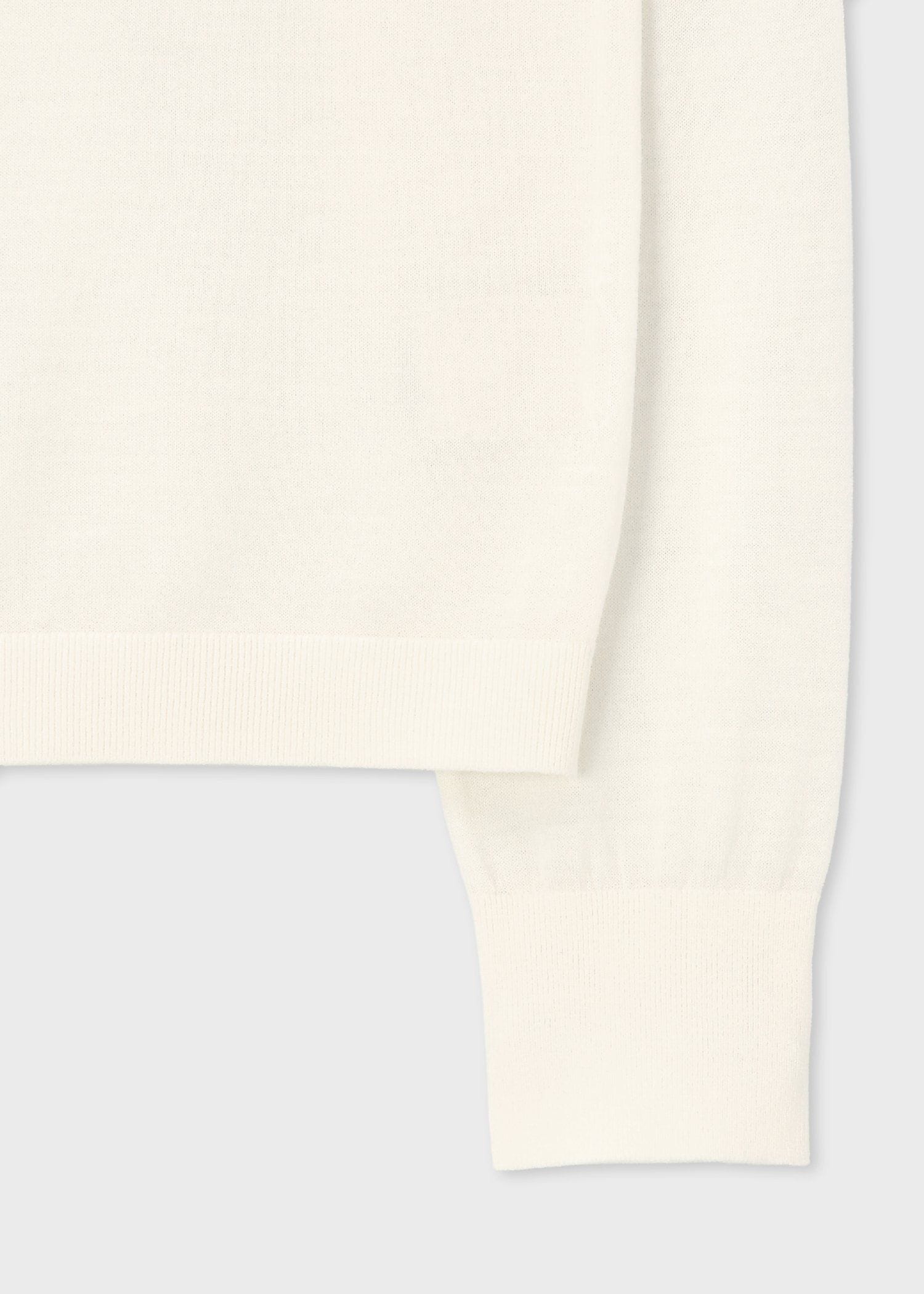 ウィメンズ ドレープウール ストライプ ヘンリーネック ニット