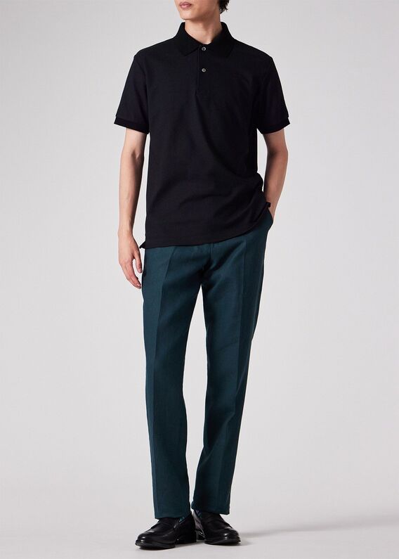 【新品タグ付き】 ポールスミス 鹿の子 ポロシャツ Mサイズ ネイビー Paul Smith｜ソリッド 鹿の子 ボタンダウン ポロシャツ