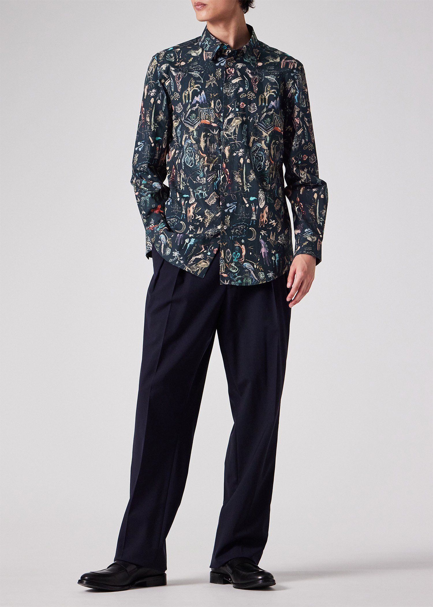 Paul Smith カジュアルシャツ　エンジ DREAM　Lサイズ　ブラウン Little Beasts