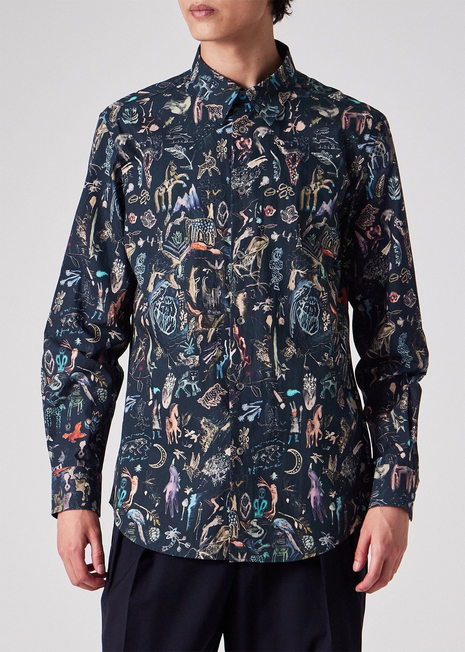 Paul Smith カジュアルシャツ　エンジ DREAM　Lサイズ　ブラウン Little Beasts