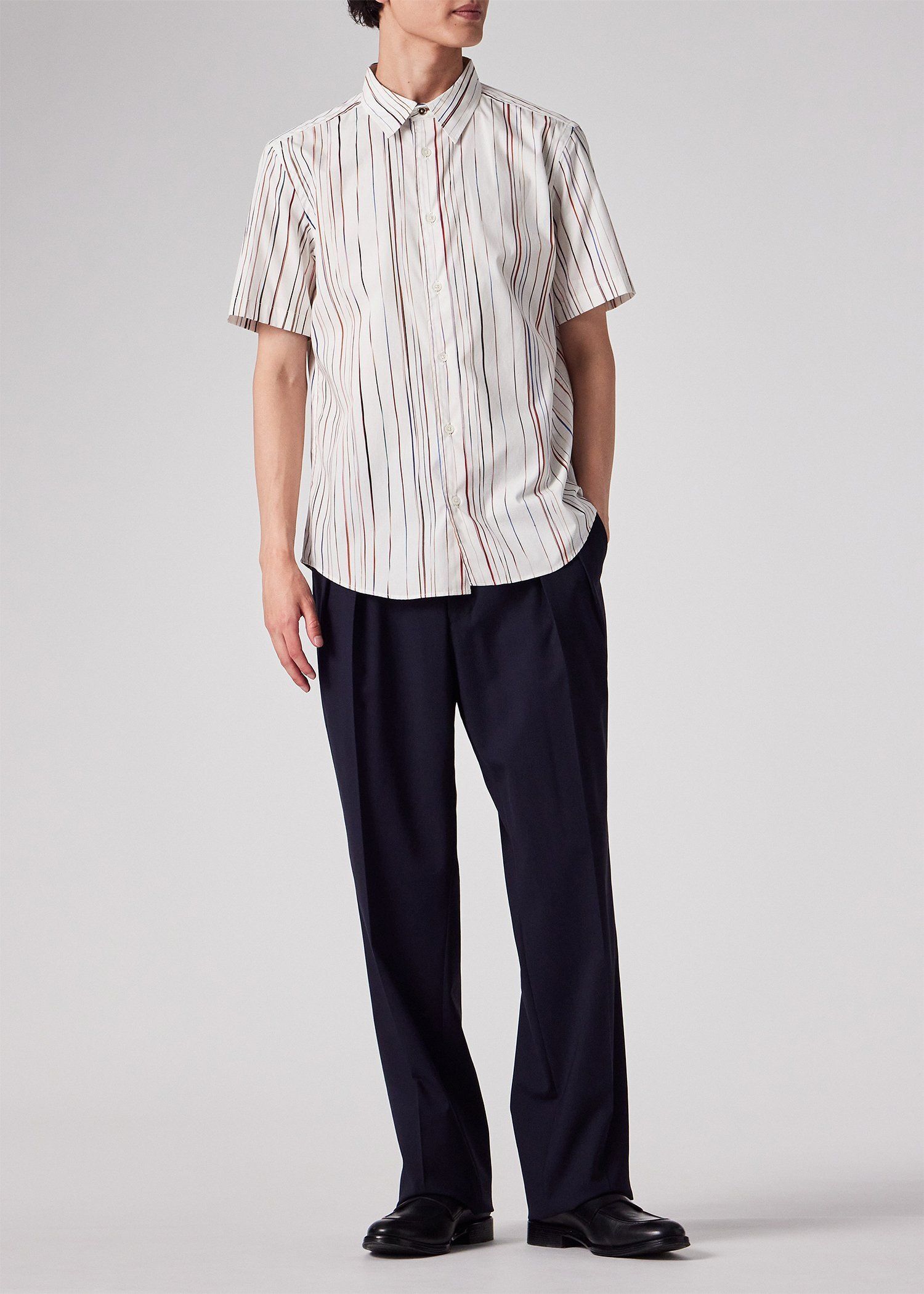 "Signature Pinstripe" 半袖シャツ