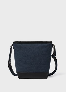 【新品】PAUL SMITH キャンバス ショルダー バッグ ネイビー エンボスキャンバス ミニショルダーバッグ（ネイビー） ｜ポール