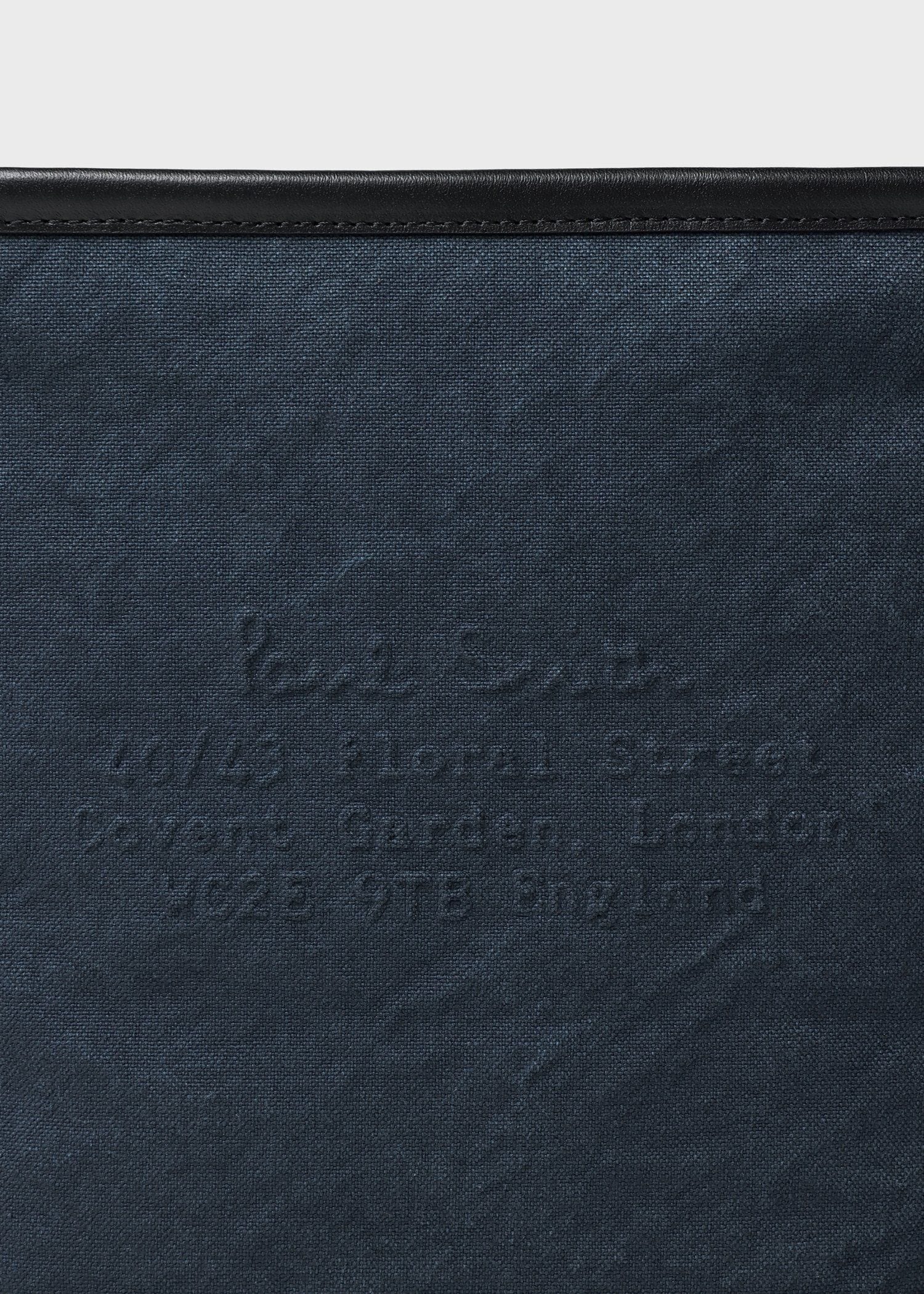 【新品】PAUL SMITH キャンバス ショルダー バッグ ネイビー エンボスキャンバス ミニショルダーバッグ（ネイビー） ｜ポール