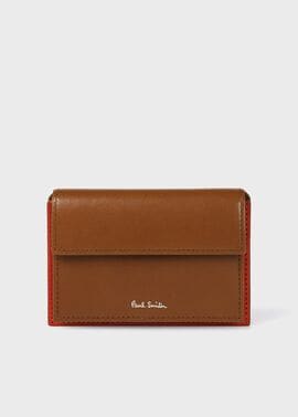 Paul Smith Collection 名刺入れ　 蝋引きコードバン　新品茶 コンサティーナ AW25 名刺入れ（ブラウン） ｜ポール・スミス