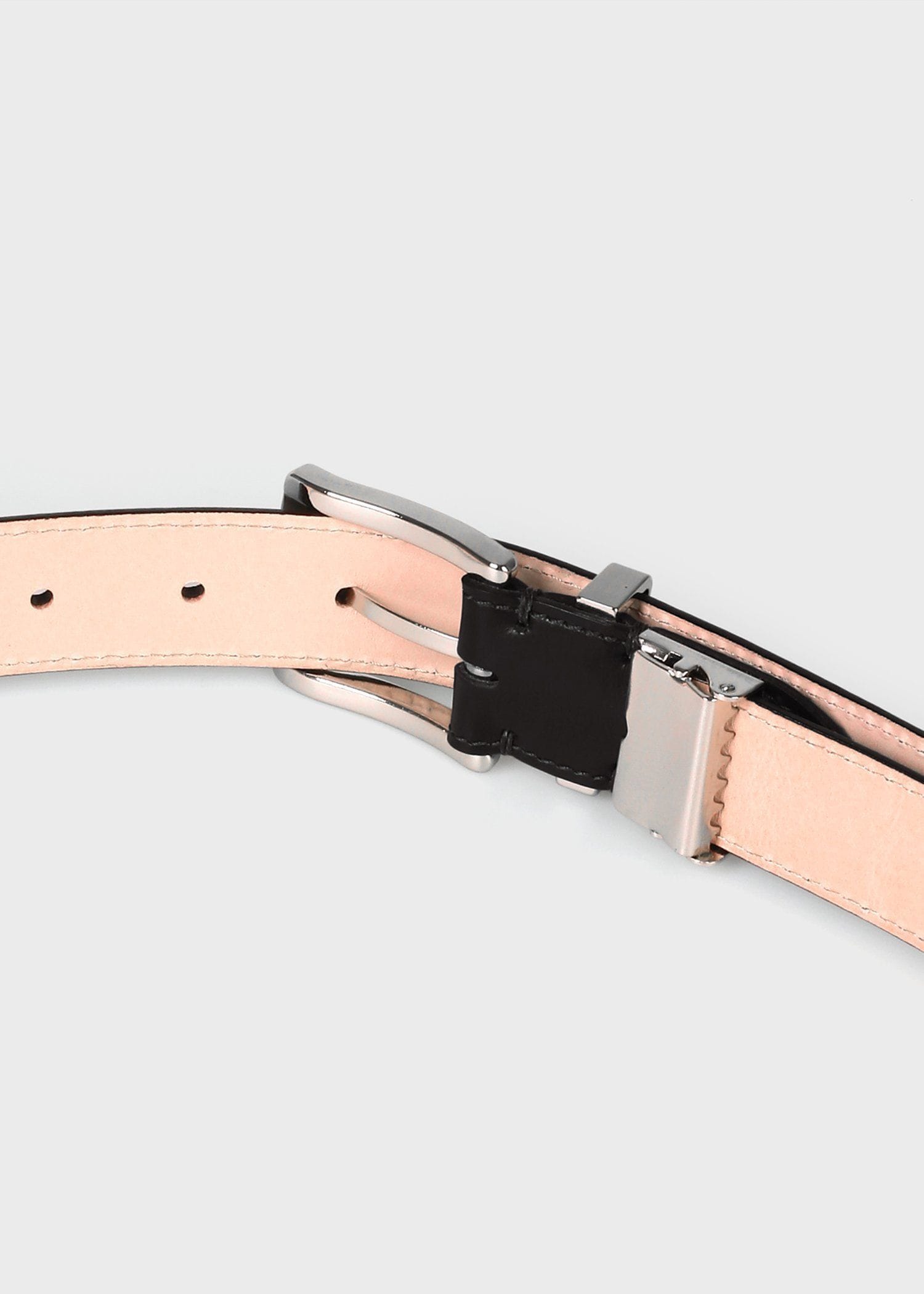 Paul Smith ツイストループロゴ レザーベルト ロゴバックル レザーベルト（ダークブラウン） ｜ポール・スミス