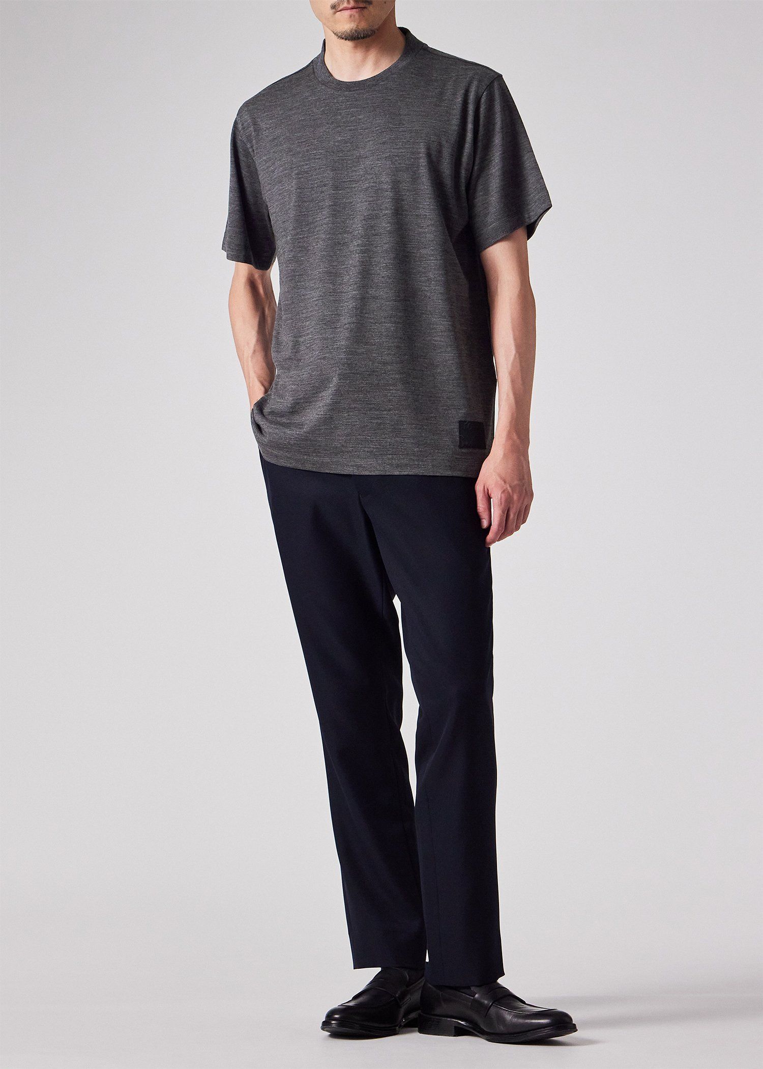 "Cropped Logo" テックウール Tシャツ