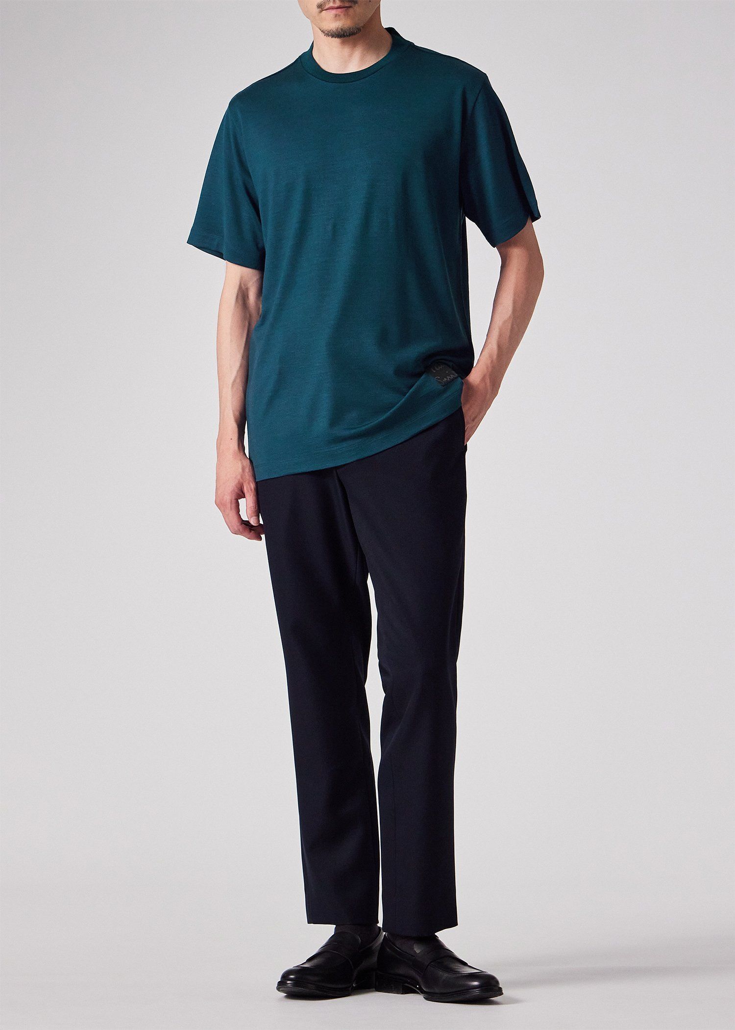 "Cropped Logo" テックウール Tシャツ