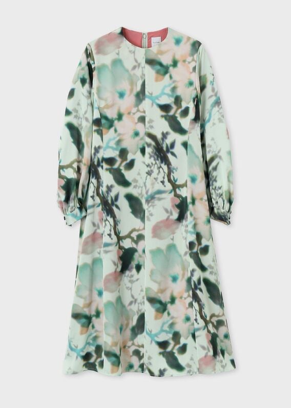 美品✨ポールスミス　リバティ総柄ウエストリボンワンピース　大きいサイズ 美品✨ポールスミス リバティ総柄ウエストリボンワンピース