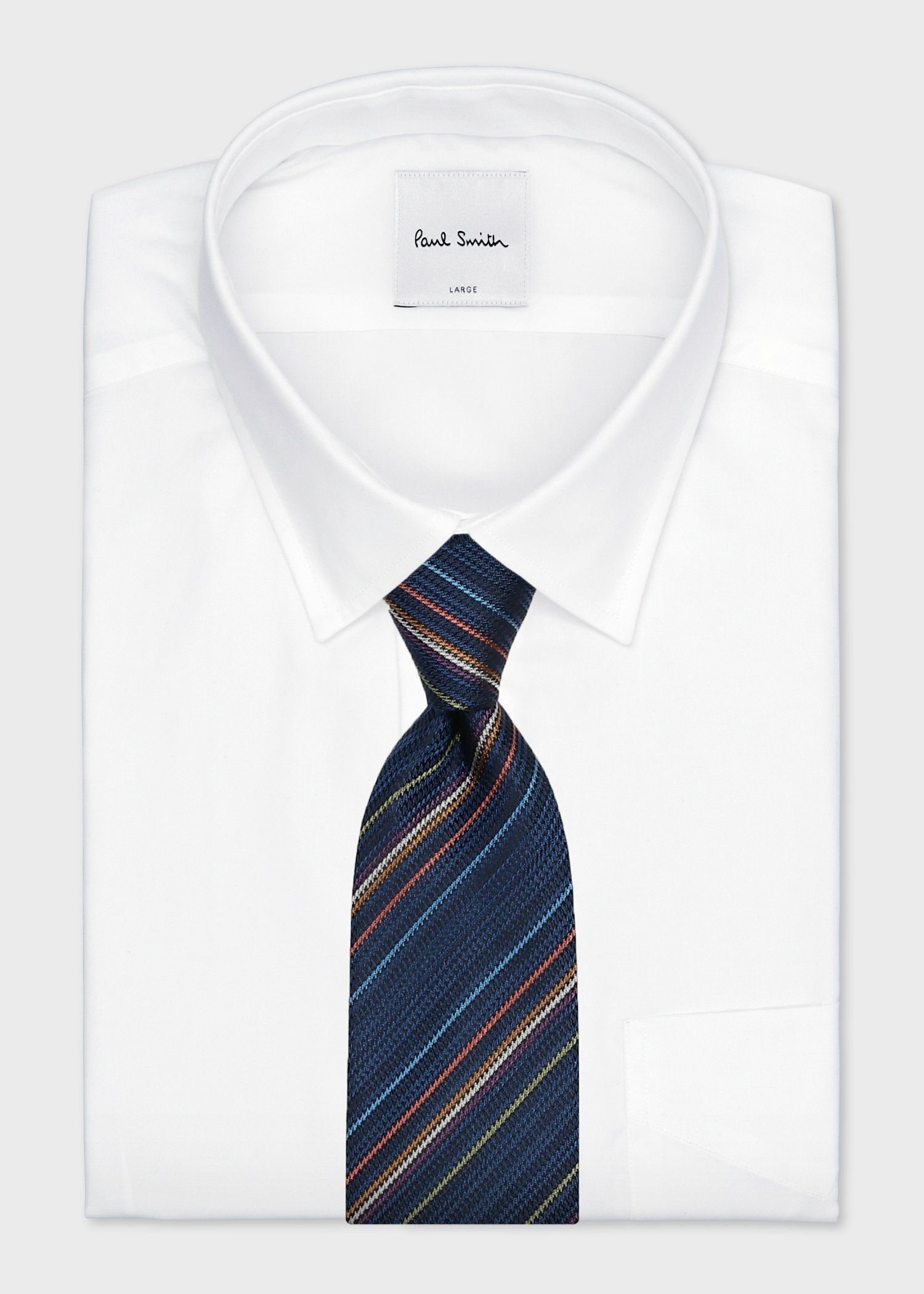 マルチカラーレジメンタル タイ（ネイビー） ｜ポール・スミス