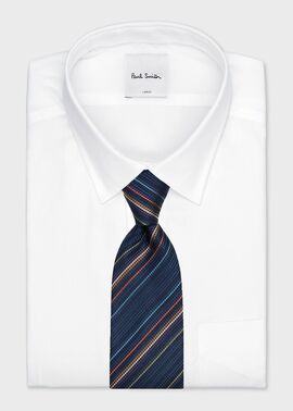 マルチカラーレジメンタル タイ（ネイビー） ｜ポール・スミス